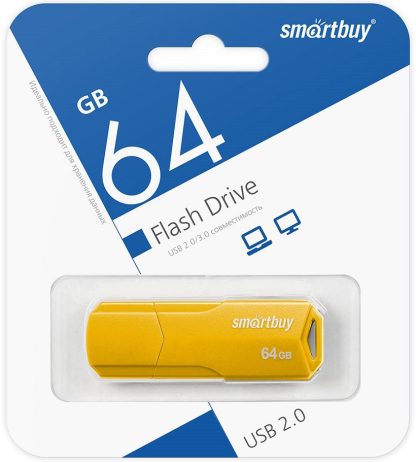 USB флеш накопитель 64 Gb SmartBuy CLUE Yellow SB64GBCLU-Y