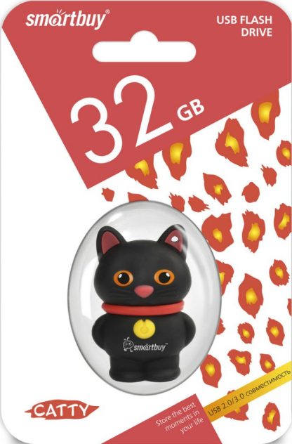 USB флеш накопитель 32 Gb SmartBuy Wild series Котенок Черн SB32GBCatK