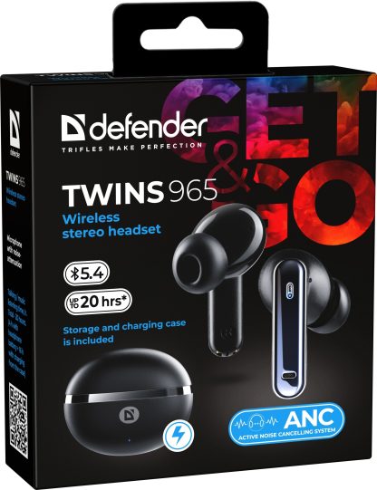 Bluetooth наушники Defender Twins 965 черные TWS — изображение 6