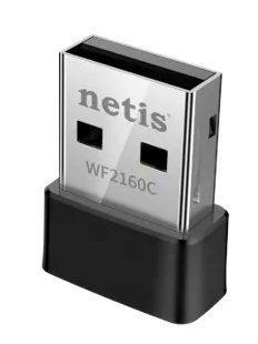 Wi-Fi адаптер Netis WF2160C AC650, черный USB 2.0; 5/2.4 ГГц; 433/200 Мбит/с