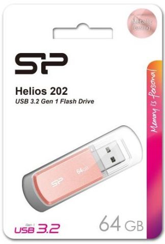 USB флеш накопитель 64 Gb Silicon Power Helios 202 Pink USB 3.0 / алюминий / SP064GBUF3202V1P