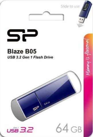 USB флеш накопитель 64 Gb Silicon Power Blaze B05 Deep Blue USB 3.0 SP064GBUF3B05V1D