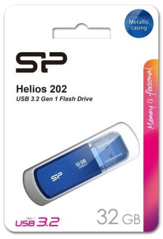 USB флеш накопитель 32 Gb Silicon Power Helios 202 Blue USB 3.0 / алюминий / SP032GBUF3202V1B