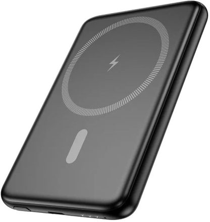 Аккумулятор внешний Hoco J140A, белый/черный 5000 mAh, PD 20W+QC3.0, магнитное позиционирование, беспроводная зарядка — изображение 2