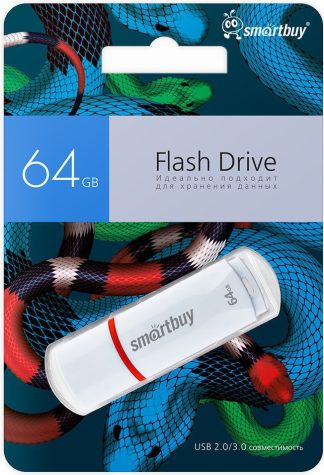 USB флеш накопитель 64 Gb SmartBuy Crown White Snake Edition SB64GBCRWWSN