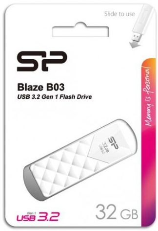 USB флеш накопитель 32 Gb Silicon Power Blaze B03 White USB 3.0 SP032GBUF3B03V1W