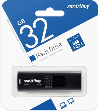 USB флеш накопитель 32 Gb SmartBuy Fashion Black USB 3.0 R/W 100/60Mb/s SB032GB3FSK
