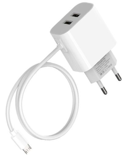 З/У Maxvi (CHL-242M) micro USB + 2 USB, 2,4A белое