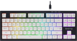 Клавиатура игровая Defender Harpie GK-401 RU черн-белый 87 клавиш / радужная подсветка / кабель 1,5м.
