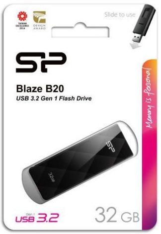 USB флеш накопитель 32 Gb Silicon Power Blaze B20 Black USB 3.0 SP032GBUF3B20V1K