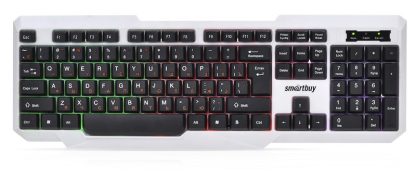 Клавиатура проводная Smartbuy ONE 333 USB бело-черная с подсветкой /  SBK-333U-WK
