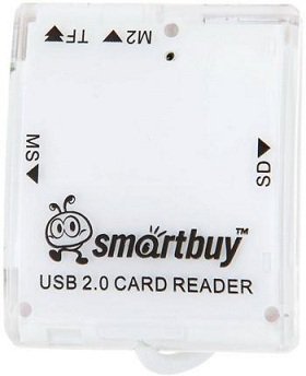 Картридер USB2.0 Reader SmartBuy SBR-713-W белый microSDHC/SDHC/MS/M2