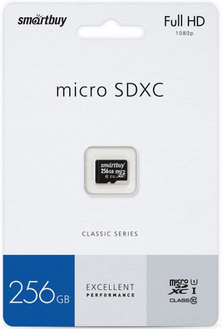Карта памяти MicroSDXC_256 Gb SmartBuy class 10 б/ад UHS-I U1 SB256GBSDCL10-00