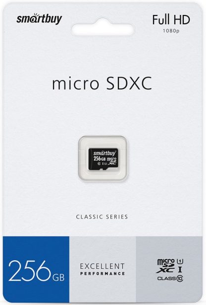 Карта памяти MicroSDXC_256 Gb SmartBuy class 10 б/ад UHS-I U1 SB256GBSDCL10-00