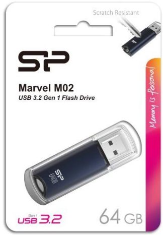 USB флеш накопитель 64 Gb Silicon Power Marvel M02 Blue USB 3.0 / SP064GBUF3M02V1B