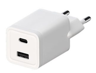 З/У Maxvi (A304) USB A + USB-C, 3A белое