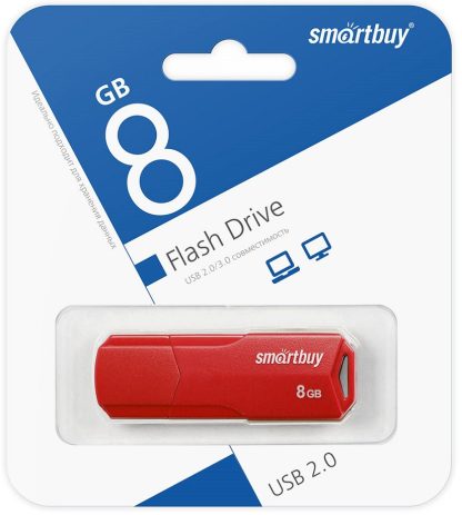 USB флеш накопитель  8 Gb SmartBuy CLUE Red SB8GBCLU-R