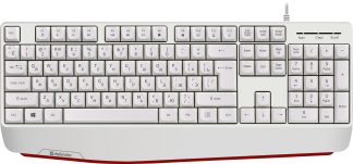 Клавиатура проводная Defender Atom HB-546 RU белый 104 клавиши+FN, кабель 1.8м