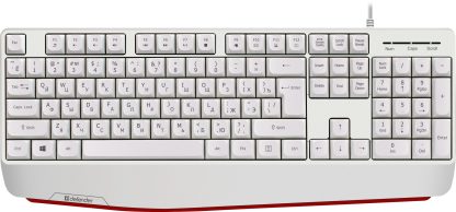 Клавиатура проводная Defender Atom HB-546 RU белый 104 клавиши+FN, кабель 1.8м