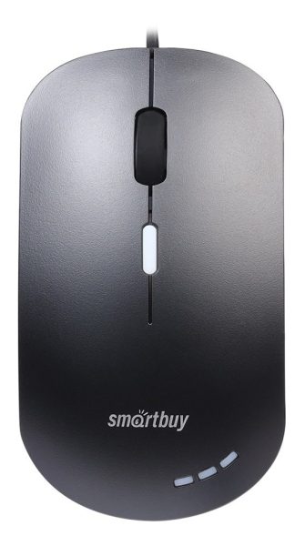 Мышь проводная Smartbuy 288-K черная беззвучная с подсветкой 800-2400 dpi / SBM-288-K