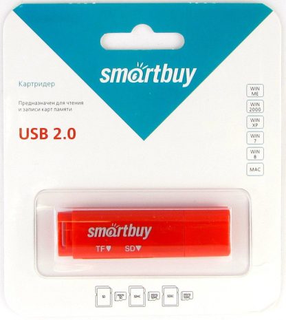 Картридер USB2.0 Reader SmartBuy SBR-715-R красный microSDHC/SDHC