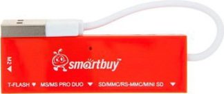 Картридер USB2.0 Reader SmartBuy SBR-717-R красный microSDHC/SDHC/MS/M2